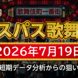 【エスパス新宿歌舞伎町店 攻略】7月19日の狙い台