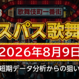 【エスパス新宿歌舞伎町店】8月9日の狙い台予想