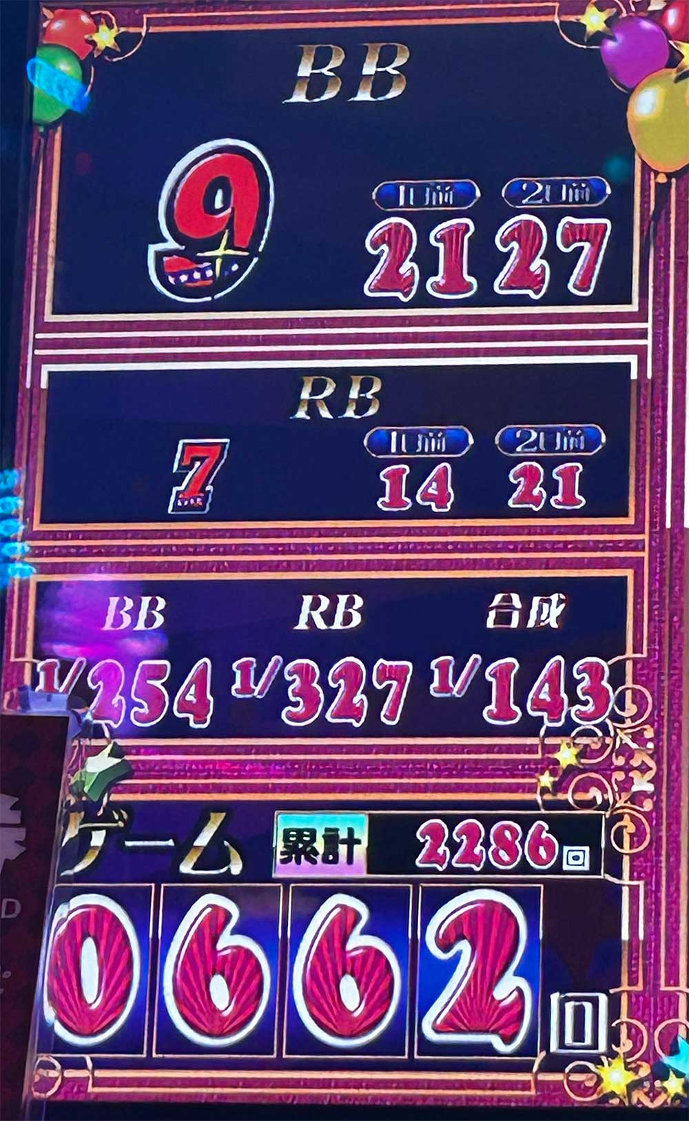 マイジャグラー5 662Gハマり中のスランプグラフ