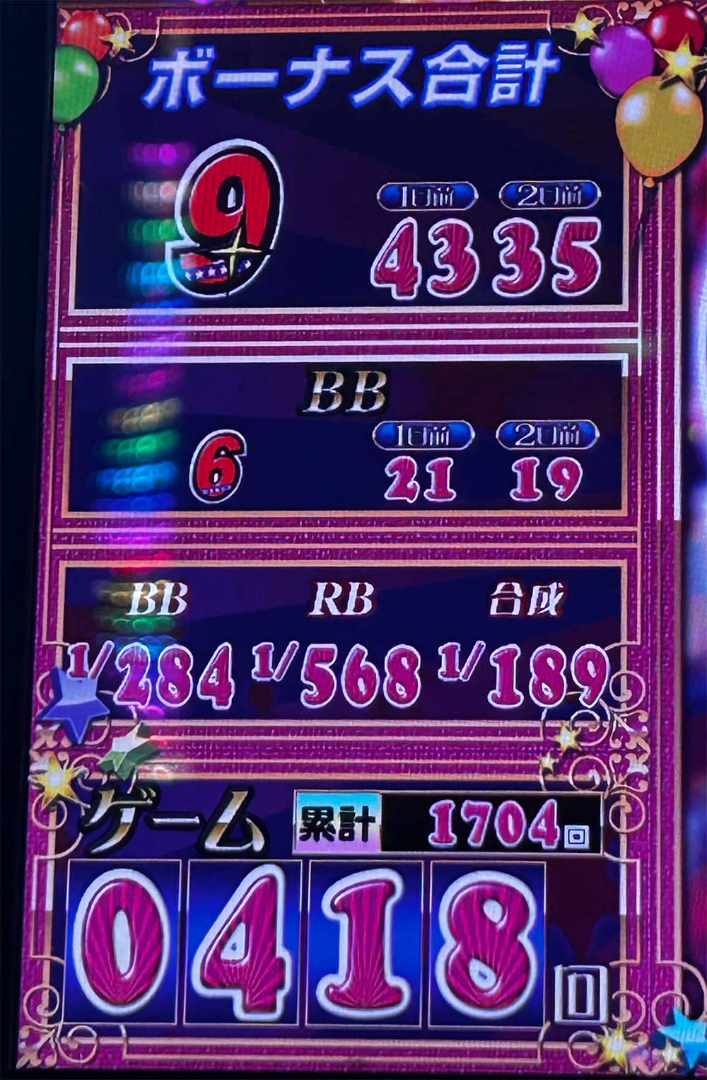 マイジャグラー5 400G超えハマりデータカウンター